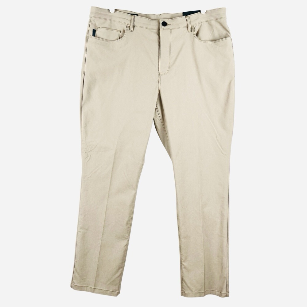 NWT Perry Ellis Men's Stretch Slim Fit Pants Size 38x30 Stone Color Slim Leg